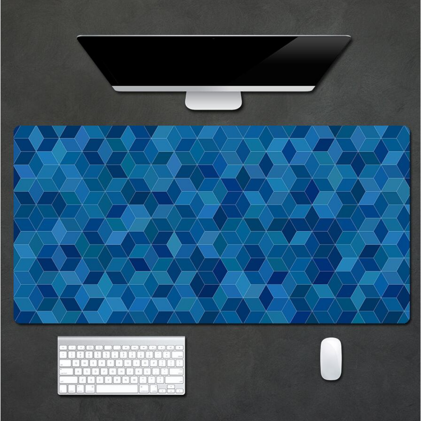 Desk Pad - Geo Blue